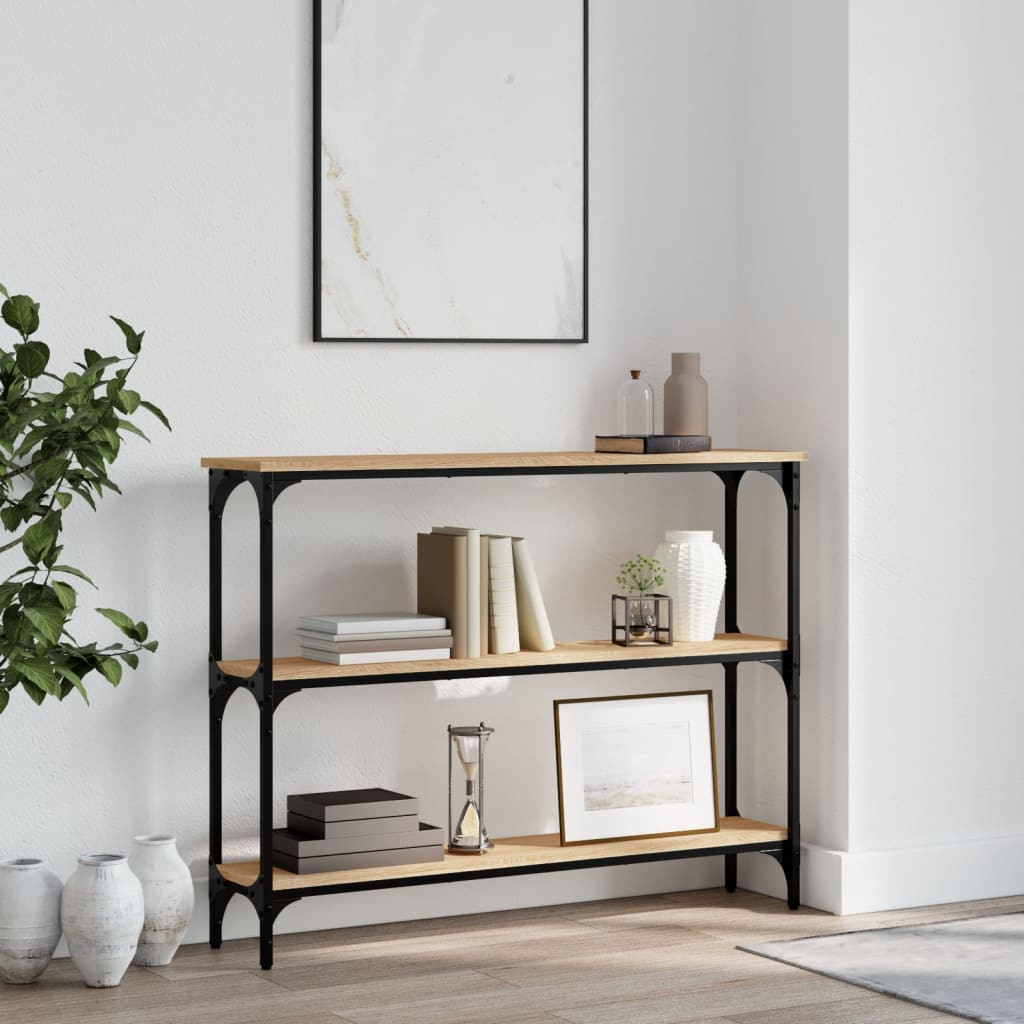 vidaXL Măsuță consolă, stejar sonoma, 100x22,5x75 cm, lemn prelucrat vidaXL Măsuță consolă, stejar sonoma, 100x22,5x75 cm, lemn prelucrat