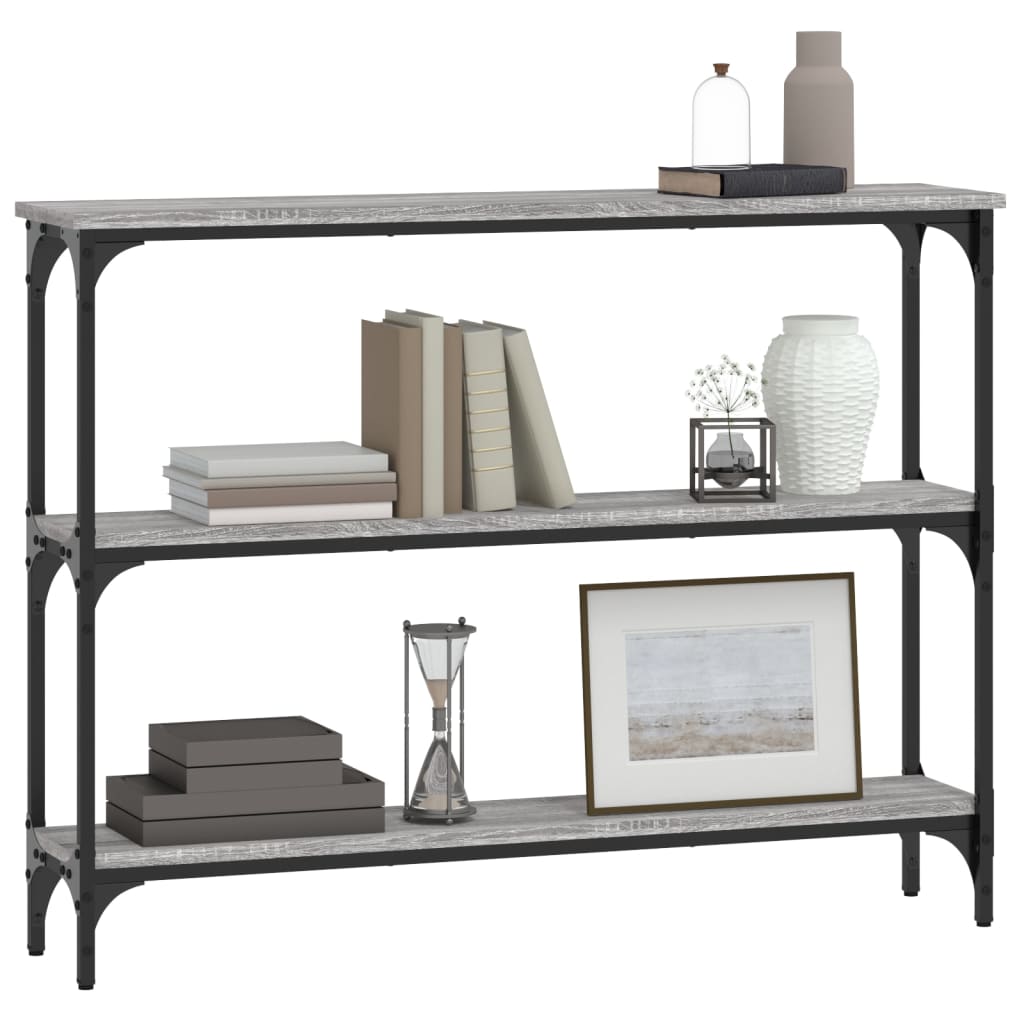vidaXL Măsuță consolă, gri sonoma, 100x22,5x75 cm, lemn prelucrat vidaXL Măsuță consolă, gri sonoma, 100x22,5x75 cm, lemn prelucrat