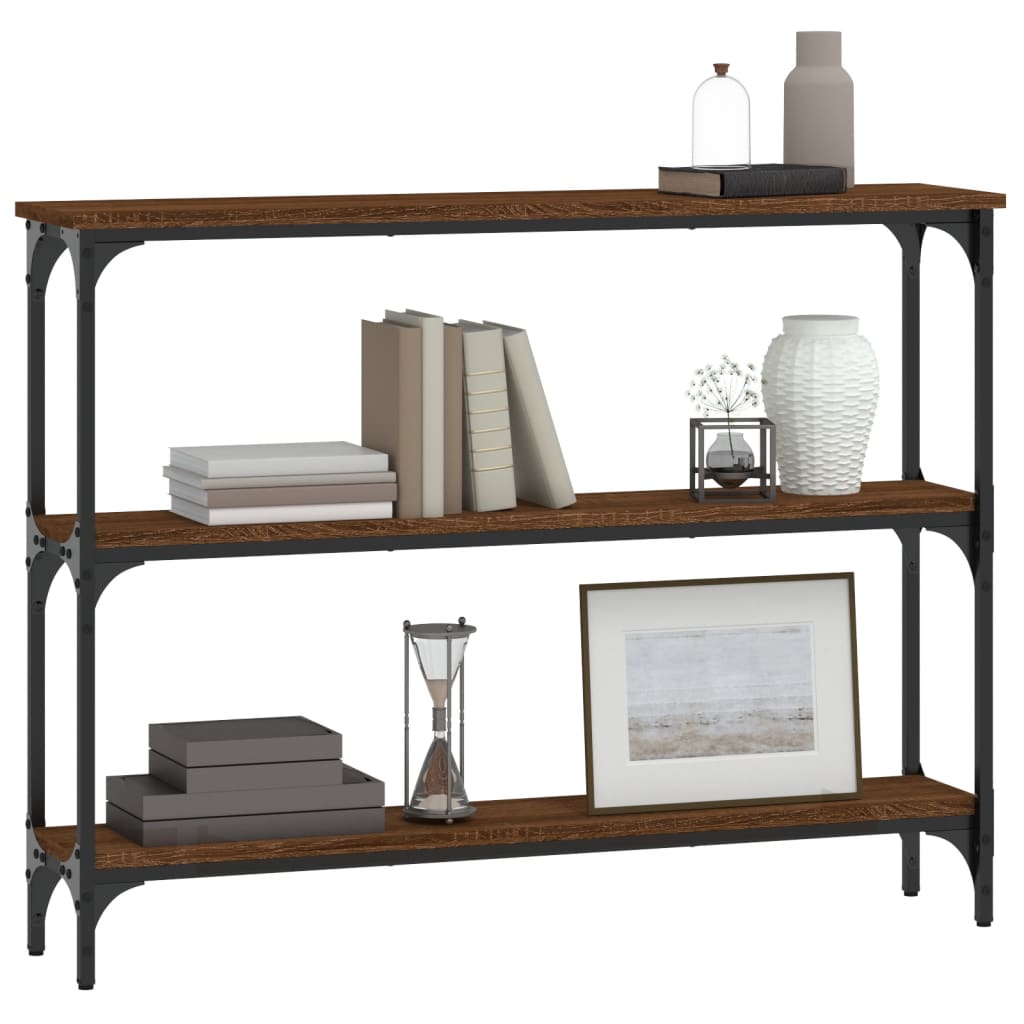 vidaXL Măsuță consolă, stejar maro, 100x22,5x75 cm, lemn prelucrat vidaXL Măsuță consolă, stejar maro, 100x22,5x75 cm, lemn prelucrat