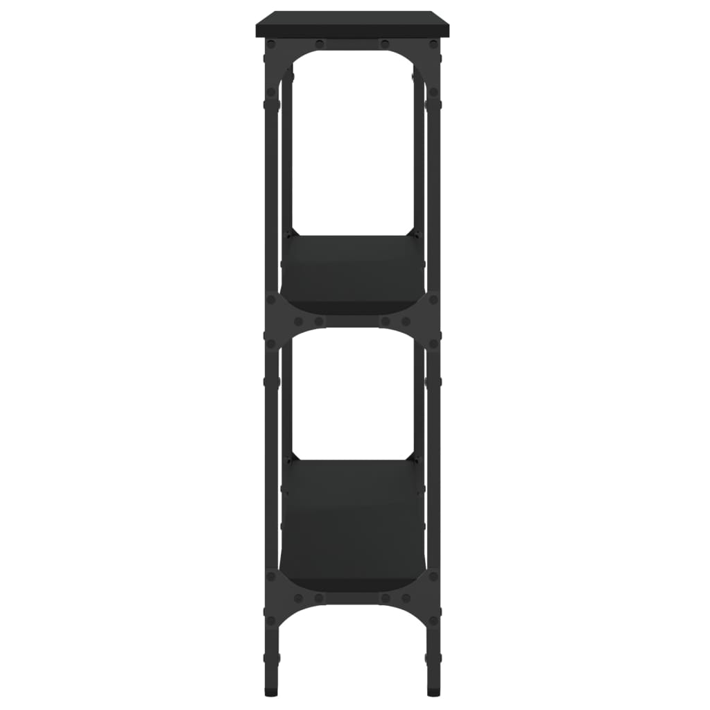 vidaXL Masă consolă, negru, 75x22,5x75 cm, lemn prelucrat