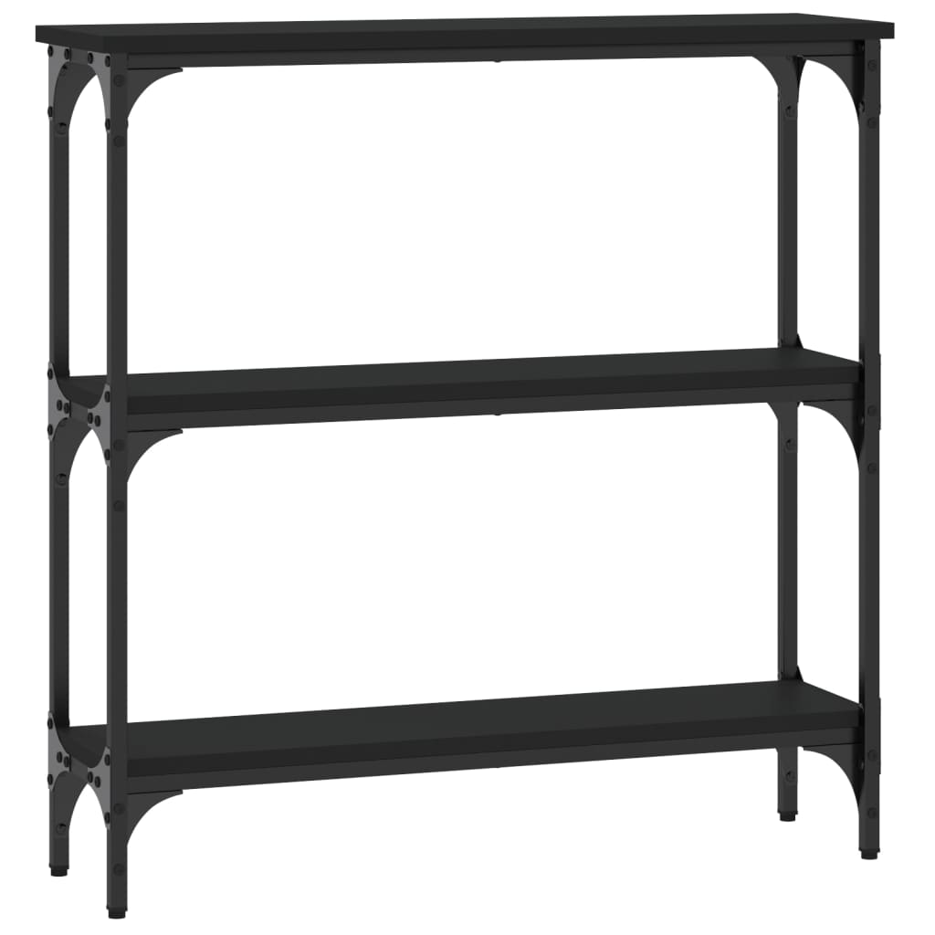 vidaXL Masă consolă, negru, 75x22,5x75 cm, lemn prelucrat