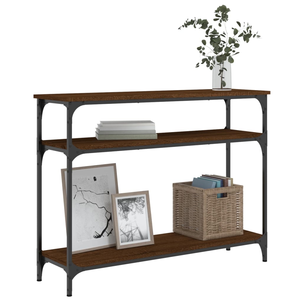 vidaXL Măsuță consolă, stejar maro, 100x29x75 cm, lemn prelucrat vidaXL Măsuță consolă, stejar maro, 100x29x75 cm, lemn prelucrat