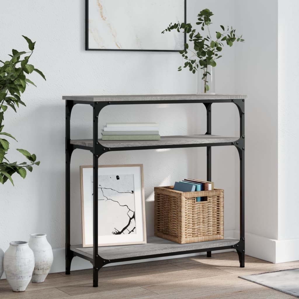 vidaXL Măsuță consolă, gri sonoma, 75x29x75 cm, lemn prelucrat vidaXL Măsuță consolă, gri sonoma, 75x29x75 cm, lemn prelucrat