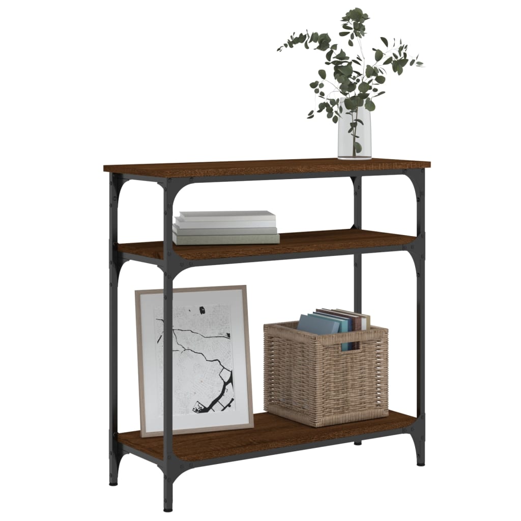 vidaXL Măsuță consolă, stejar maro, 75x29x75 cm, lemn prelucrat vidaXL Măsuță consolă, stejar maro, 75x29x75 cm, lemn prelucrat
