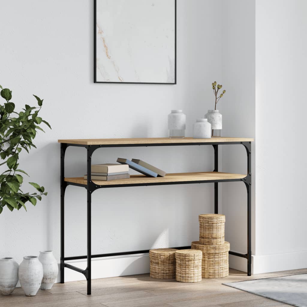 vidaXL Măsuță consolă, stejar sonoma, 100x35,5x75 cm, lemn prelucrat vidaXL Măsuță consolă, stejar sonoma, 100x35,5x75 cm, lemn prelucrat
