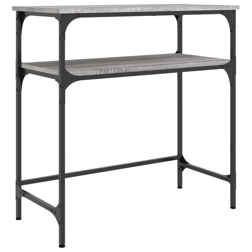 vidaXL Măsuță consolă, gri sonoma, 75x35,5x75 cm, lemn prelucrat