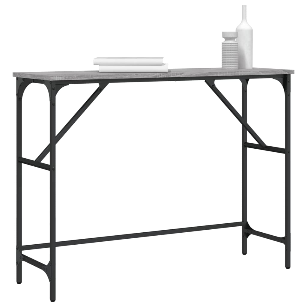 vidaXL Măsuță consolă, gri sonoma, 100x32x75 cm, lemn prelucrat vidaXL Măsuță consolă, gri sonoma, 100x32x75 cm, lemn prelucrat