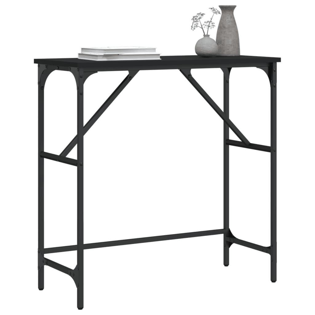 vidaXL Masă consolă, negru, 75x32x75 cm, lemn prelucrat