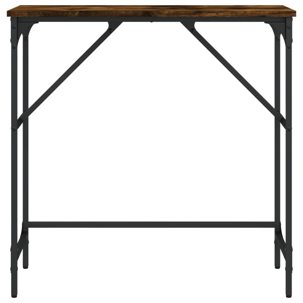 vidaXL Măsuță consolă, stejar fumuriu, 75x32x75 cm, lemn prelucrat