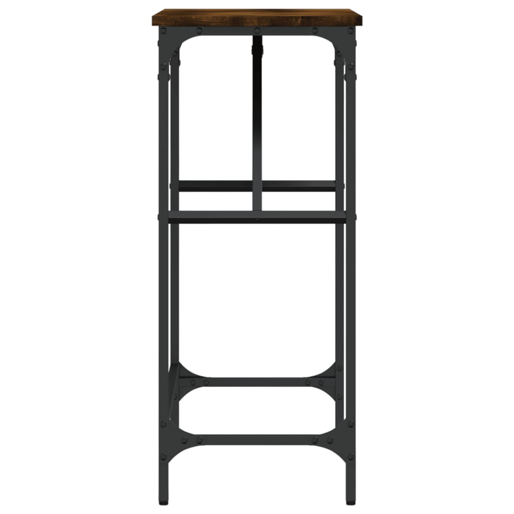 vidaXL Măsuță consolă, stejar fumuriu, 75x32x75 cm, lemn prelucrat
