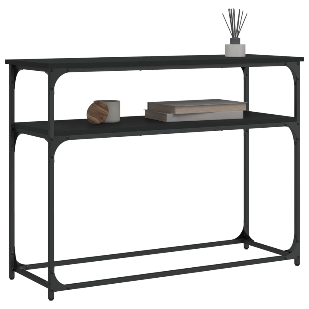 vidaXL Măsuță consolă, negru, 100x35,5x75 cm, lemn compozit vidaXL Măsuță consolă, negru, 100x35,5x75 cm, lemn compozit