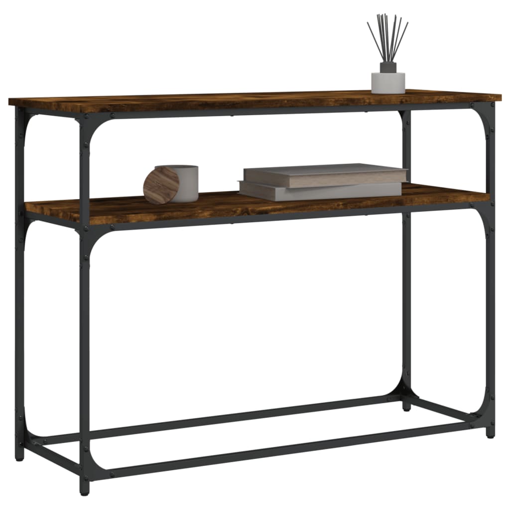 vidaXL Măsuță consolă, stejar fumuriu, 100x35,5x75 cm, lemn prelucrat vidaXL Măsuță consolă, stejar fumuriu, 100x35,5x75 cm, lemn prelucrat
