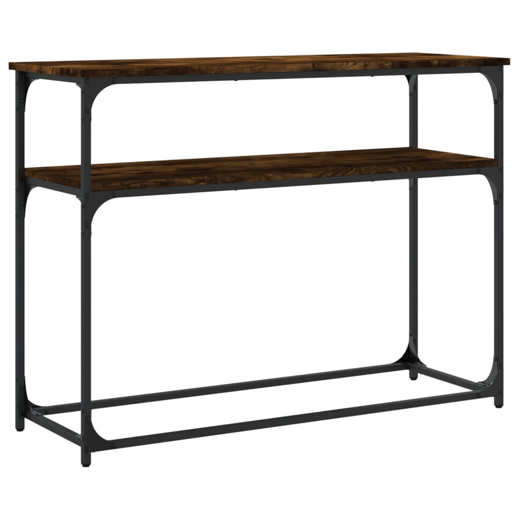 vidaXL Măsuță consolă, stejar fumuriu, 100x35,5x75 cm, lemn prelucrat vidaXL Măsuță consolă, stejar fumuriu, 100x35,5x75 cm, lemn prelucrat