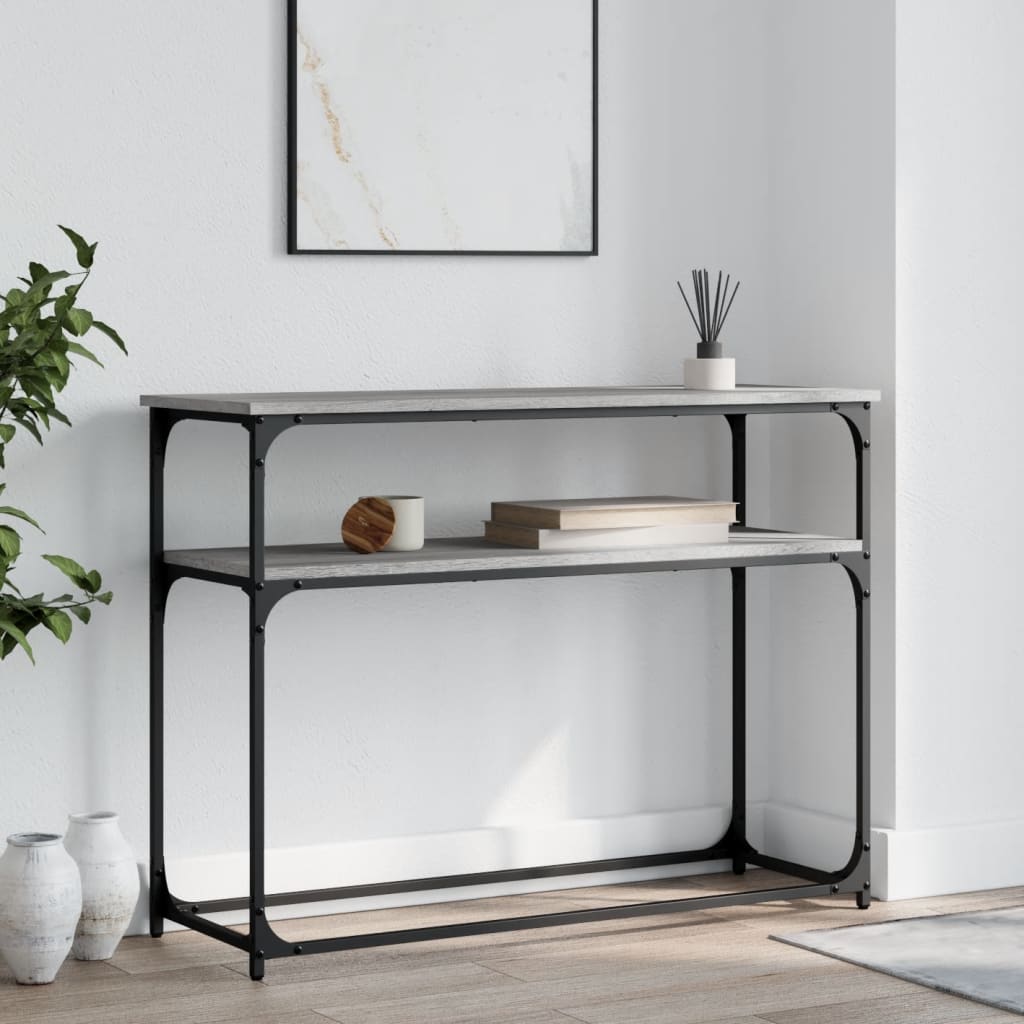 vidaXL Măsuță consolă, gri sonoma, 100x35,5x75 cm, lemn prelucrat vidaXL Măsuță consolă, gri sonoma, 100x35,5x75 cm, lemn prelucrat
