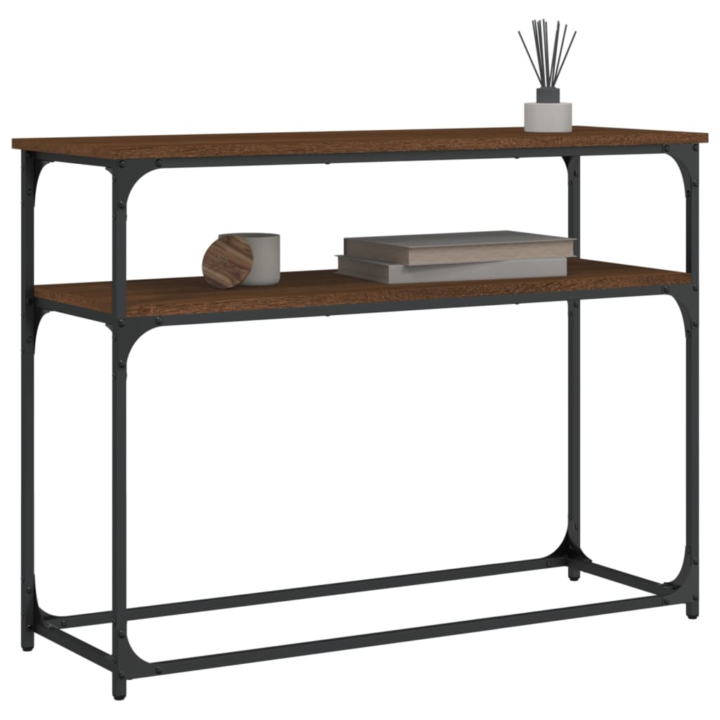 vidaXL Măsuță consolă, stejar maro, 100x35,5x75 cm, lemn prelucrat vidaXL Măsuță consolă, stejar maro, 100x35,5x75 cm, lemn prelucrat
