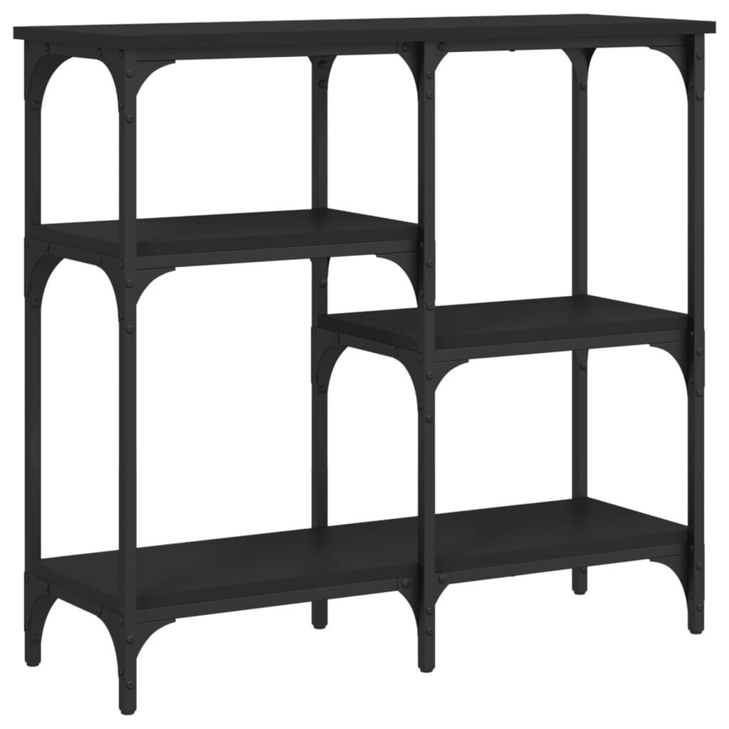 vidaXL Măsuță consolă, negru, 80x29x75 cm, lemn compozit vidaXL Măsuță consolă, negru, 80x29x75 cm, lemn compozit