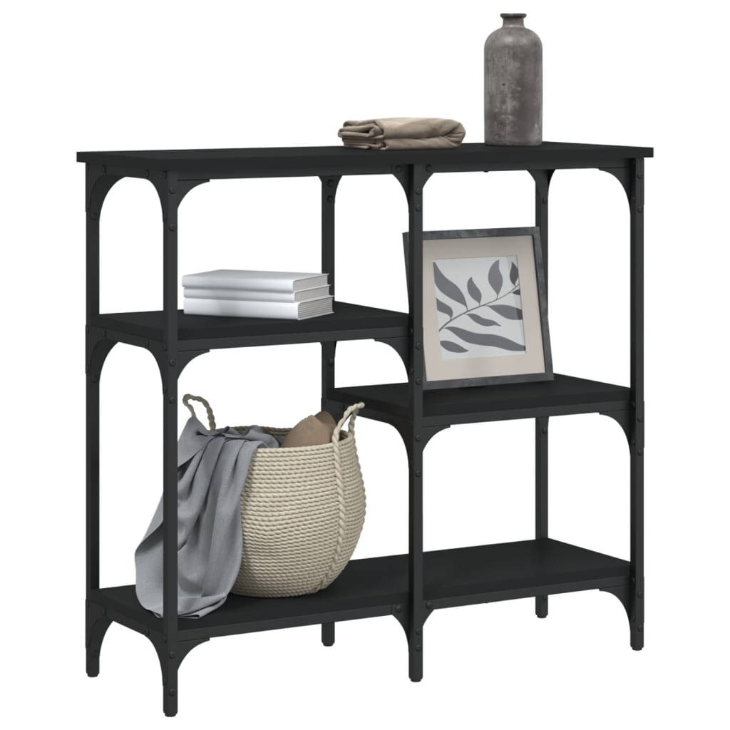 vidaXL Măsuță consolă, negru, 80x29x75 cm, lemn compozit vidaXL Măsuță consolă, negru, 80x29x75 cm, lemn compozit