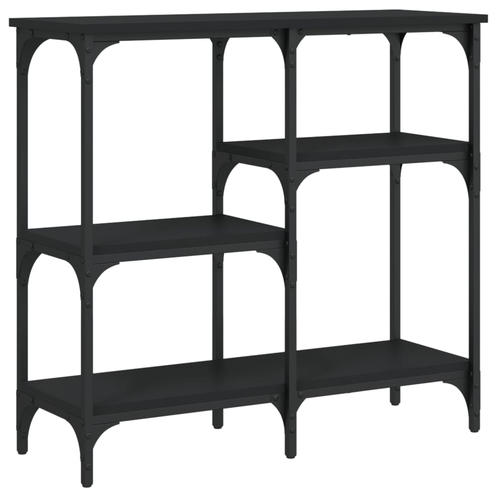vidaXL Măsuță consolă, negru, 80x29x75 cm, lemn compozit vidaXL Măsuță consolă, negru, 80x29x75 cm, lemn compozit