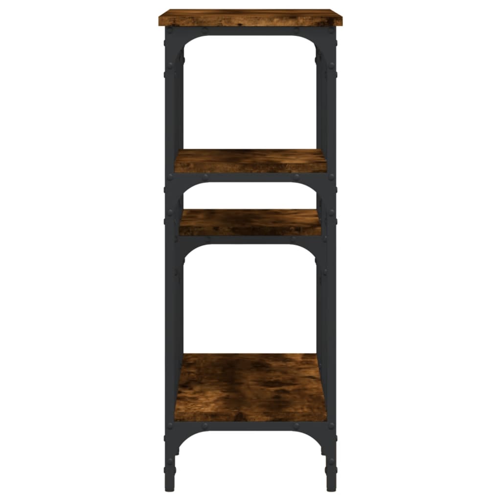 vidaXL Măsuță consolă, stejar fumuriu, 80x29x75 cm, lemn prelucrat vidaXL Măsuță consolă, stejar fumuriu, 80x29x75 cm, lemn prelucrat