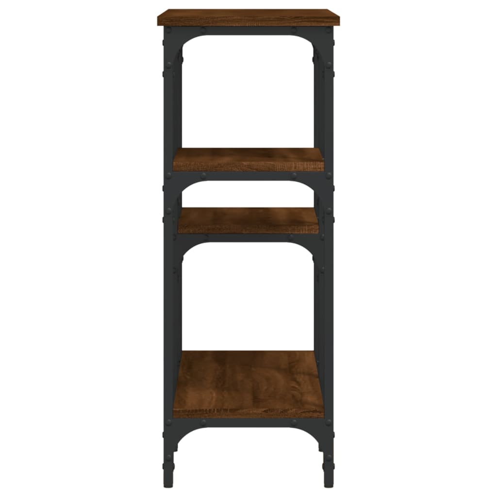 vidaXL Măsuță consolă, stejar maro, 80x29x75 cm, lemn prelucrat vidaXL Măsuță consolă, stejar maro, 80x29x75 cm, lemn prelucrat