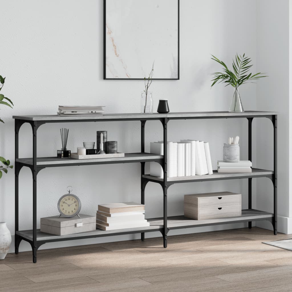 vidaXL Măsuță consolă, gri sonoma, 160x29x75 cm, lemn prelucrat vidaXL Măsuță consolă, gri sonoma, 160x29x75 cm, lemn prelucrat