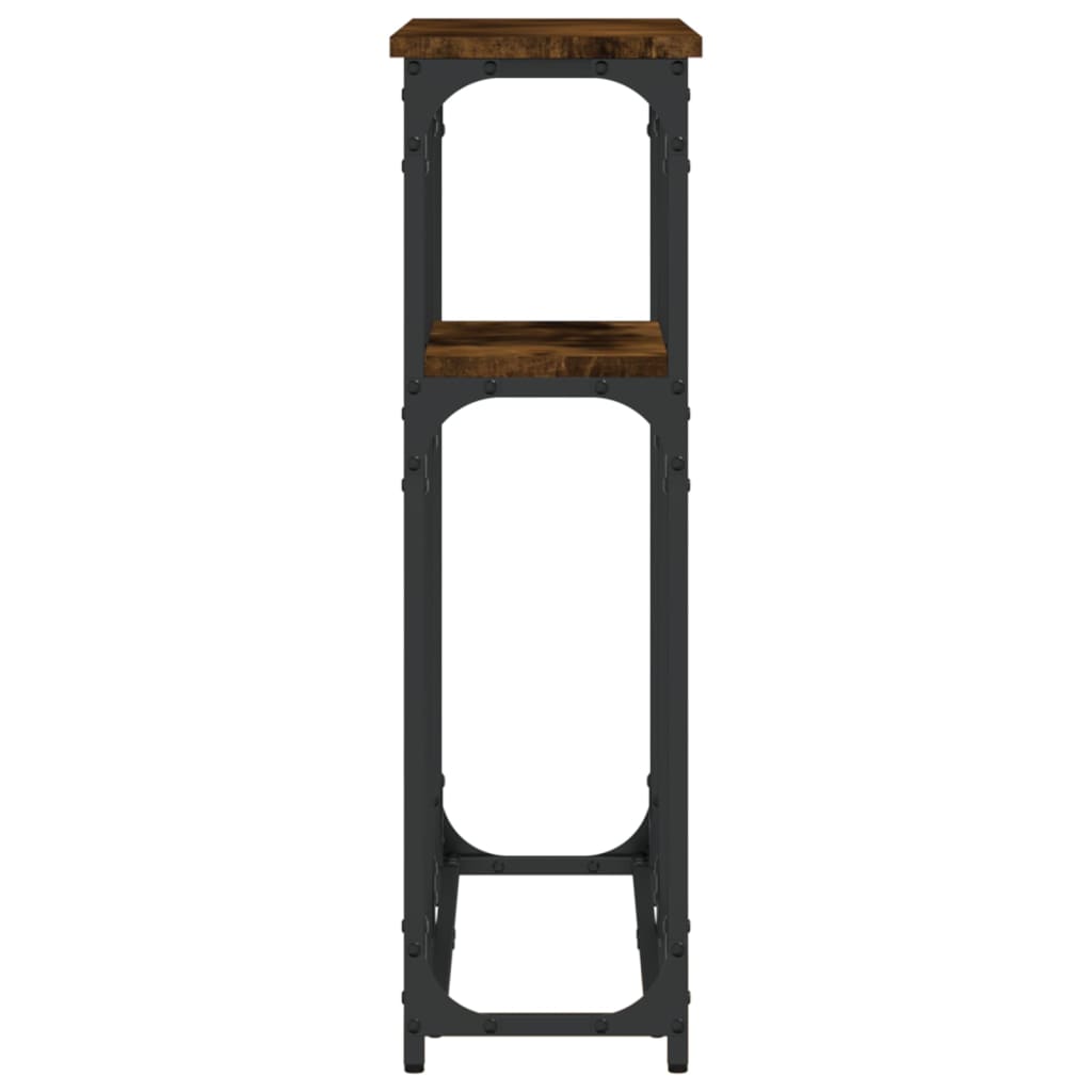 vidaXL Măsuță consolă, stejar fumuriu, 90x22,5x75 cm, lemn prelucrat vidaXL Măsuță consolă, stejar fumuriu, 90x22,5x75 cm, lemn prelucrat