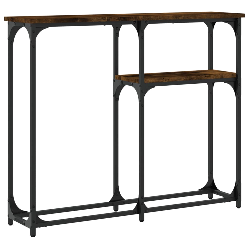 vidaXL Măsuță consolă, stejar fumuriu, 90x22,5x75 cm, lemn prelucrat vidaXL Măsuță consolă, stejar fumuriu, 90x22,5x75 cm, lemn prelucrat