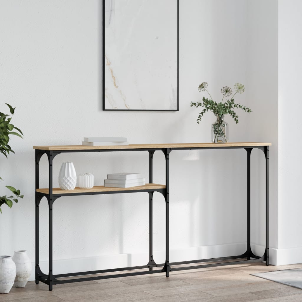 vidaXL Măsuță consolă, stejar sonoma, 145x22,5x75 cm, lemn prelucrat vidaXL Măsuță consolă, stejar sonoma, 145x22,5x75 cm, lemn prelucrat