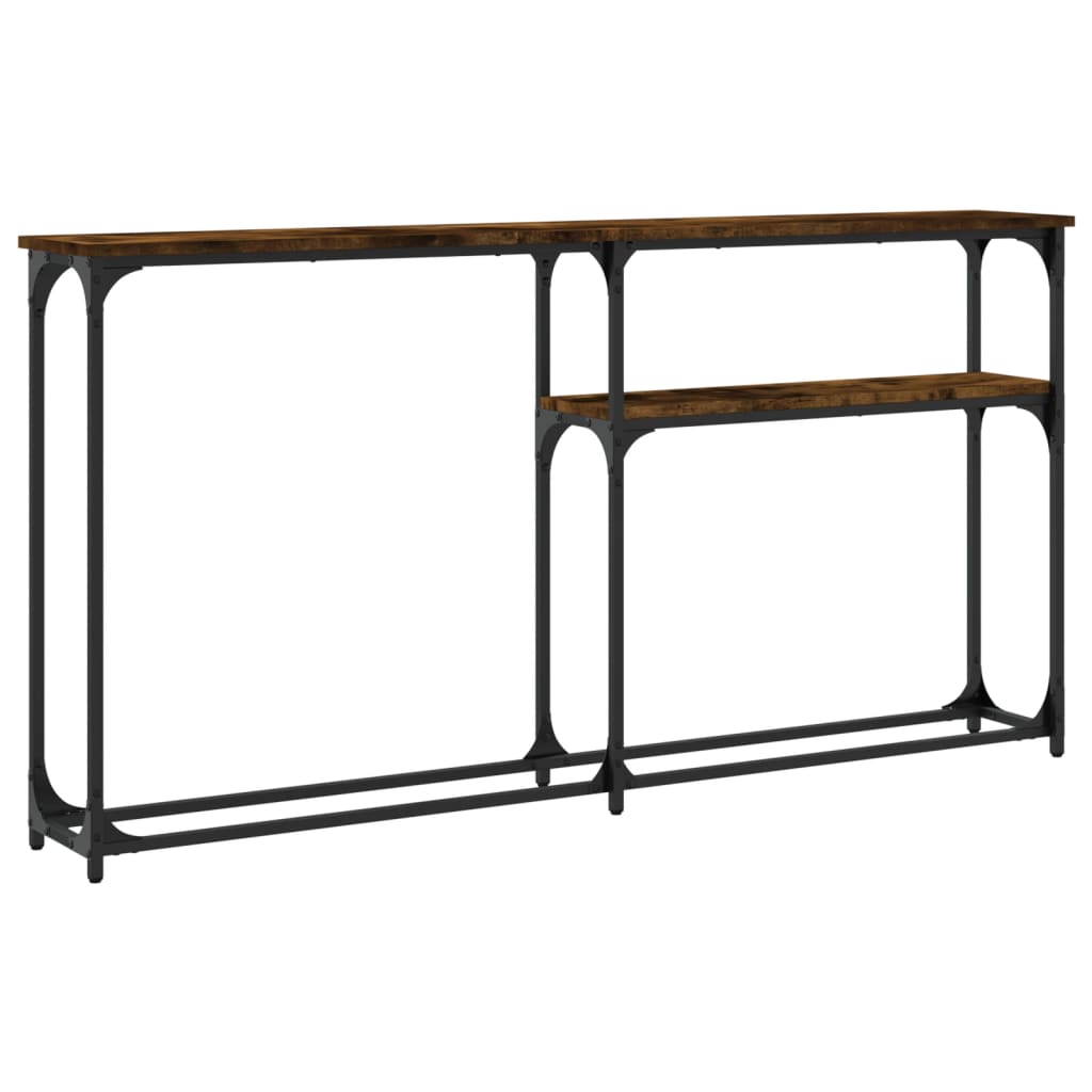 vidaXL Măsuță consolă, stejar fumuriu, 145x22,5x75 cm, lemn prelucrat vidaXL Măsuță consolă, stejar fumuriu, 145x22,5x75 cm, lemn prelucrat