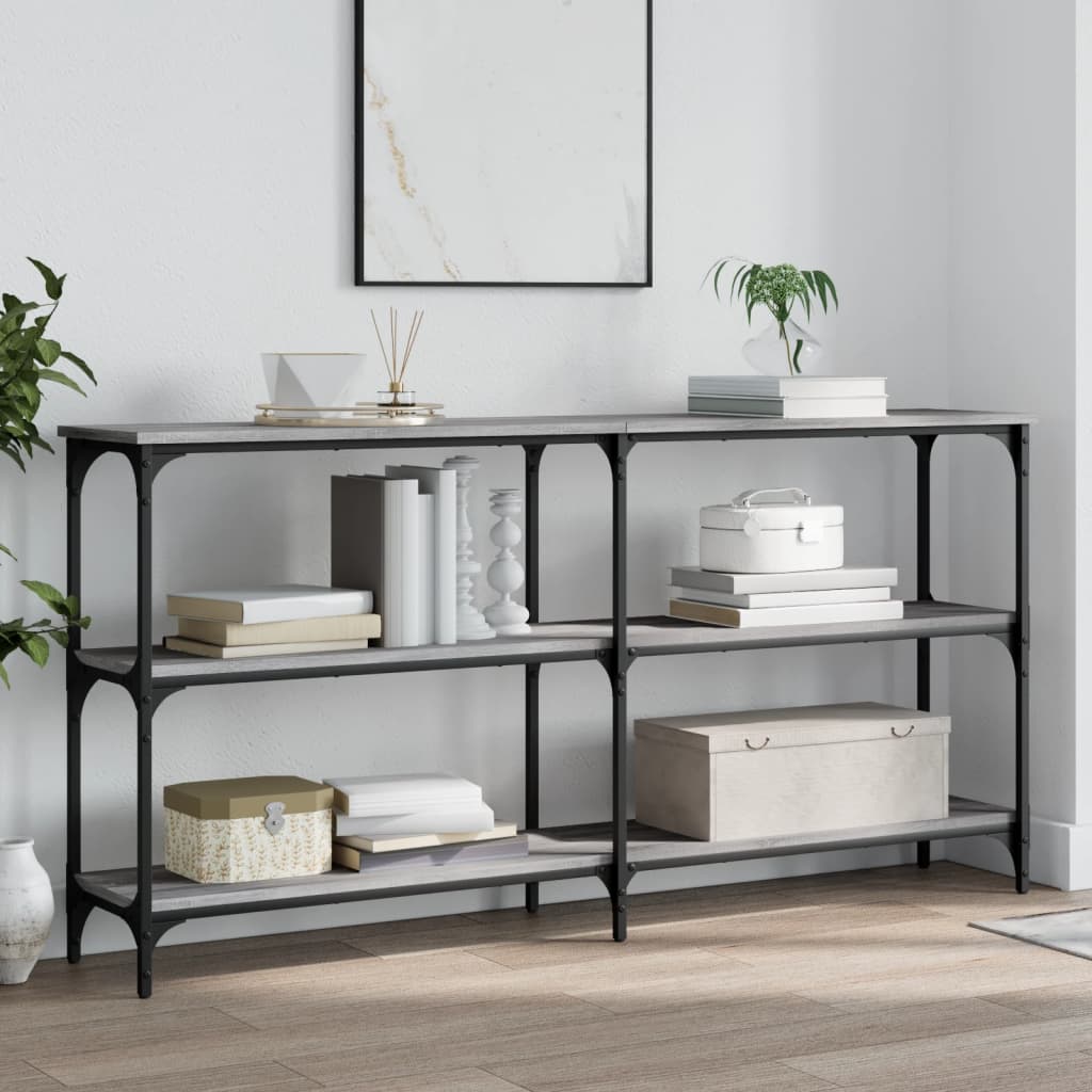 vidaXL Măsuță consolă, gri sonoma, 150x29x75 cm, lemn prelucrat vidaXL Măsuță consolă, gri sonoma, 150x29x75 cm, lemn prelucrat