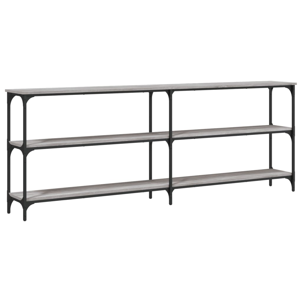 vidaXL Măsuță consolă, gri sonoma, 200x29x75 cm, lemn prelucrat vidaXL Măsuță consolă, gri sonoma, 200x29x75 cm, lemn prelucrat