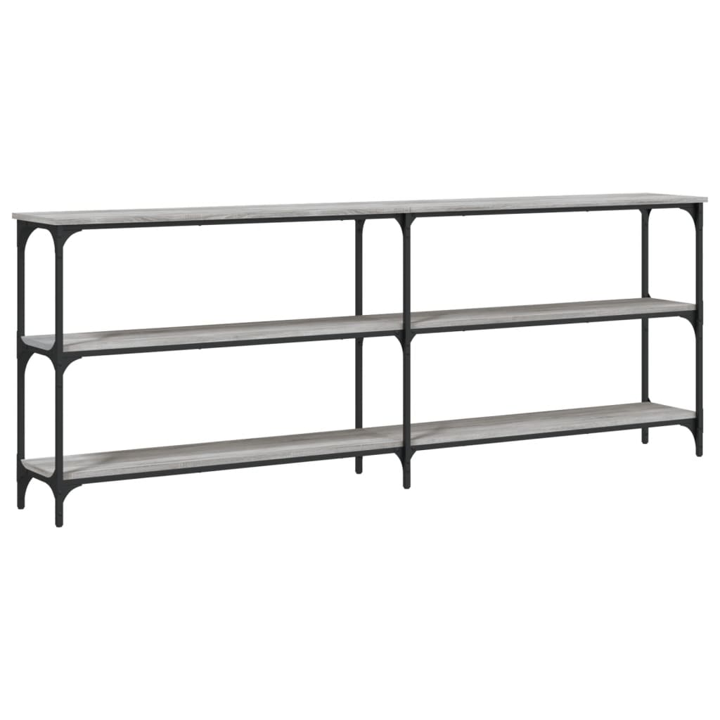 vidaXL Măsuță consolă, gri sonoma, 200x29x75 cm, lemn prelucrat vidaXL Măsuță consolă, gri sonoma, 200x29x75 cm, lemn prelucrat