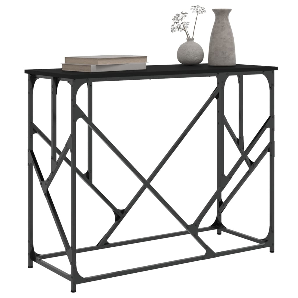 vidaXL Măsuță consolă, negru, 100x40x80 cm, lemn compozit vidaXL Măsuță consolă, negru, 100x40x80 cm, lemn compozit