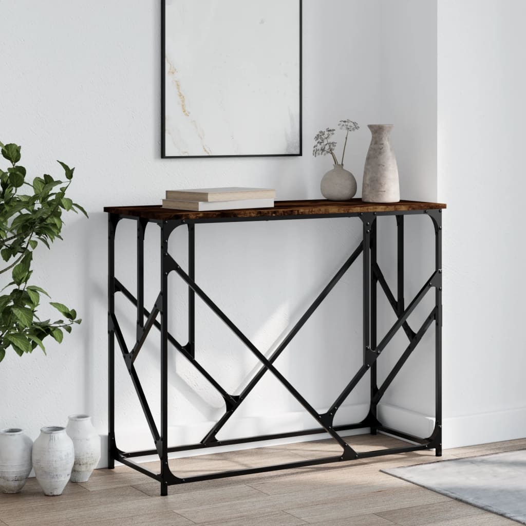 vidaXL Măsuță consolă, stejar fumuriu, 100x40x80 cm, lemn prelucrat vidaXL Măsuță consolă, stejar fumuriu, 100x40x80 cm, lemn prelucrat