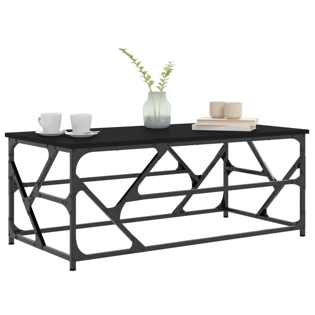 vidaXL Măsuță de cafea, negru, 100x50x40 cm, lemn prelucrat vidaXL Măsuță de cafea, negru, 100x50x40 cm, lemn prelucrat