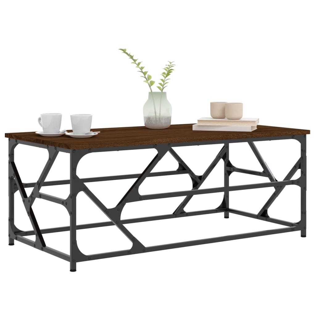 vidaXL Măsuță de cafea, stejar maro, 100x50x40 cm, lemn prelucrat vidaXL Măsuță de cafea, stejar maro, 100x50x40 cm, lemn prelucrat