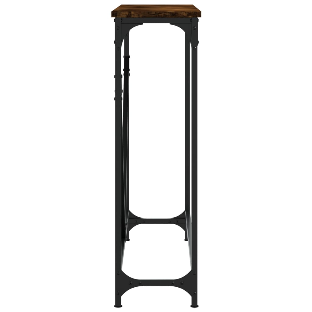 vidaXL Măsuță consolă, stejar fumuriu, 102x22,5x75 cm, lemn prelucrat vidaXL Măsuță consolă, stejar fumuriu, 102x22,5x75 cm, lemn prelucrat