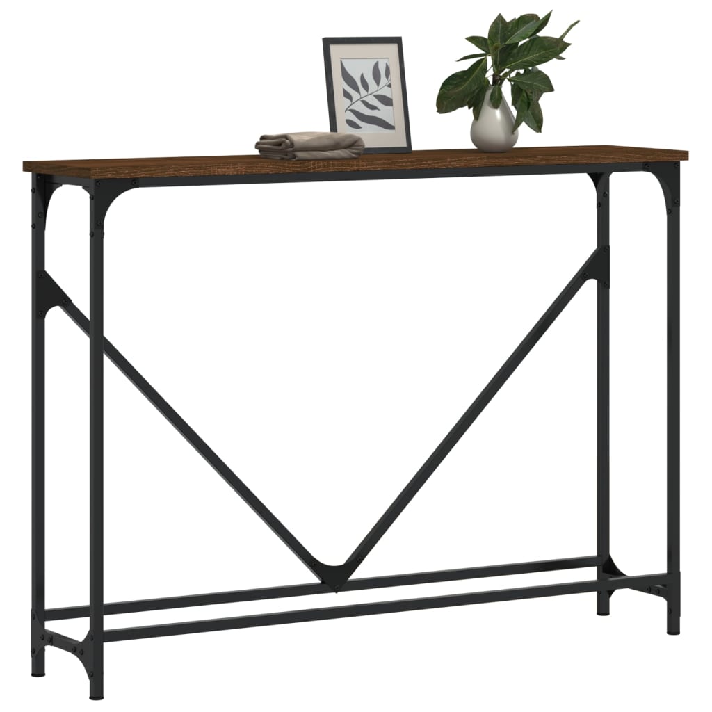 vidaXL Măsuță consolă, stejar maro, 102x22,5x75 cm, lemn prelucrat vidaXL Măsuță consolă, stejar maro, 102x22,5x75 cm, lemn prelucrat