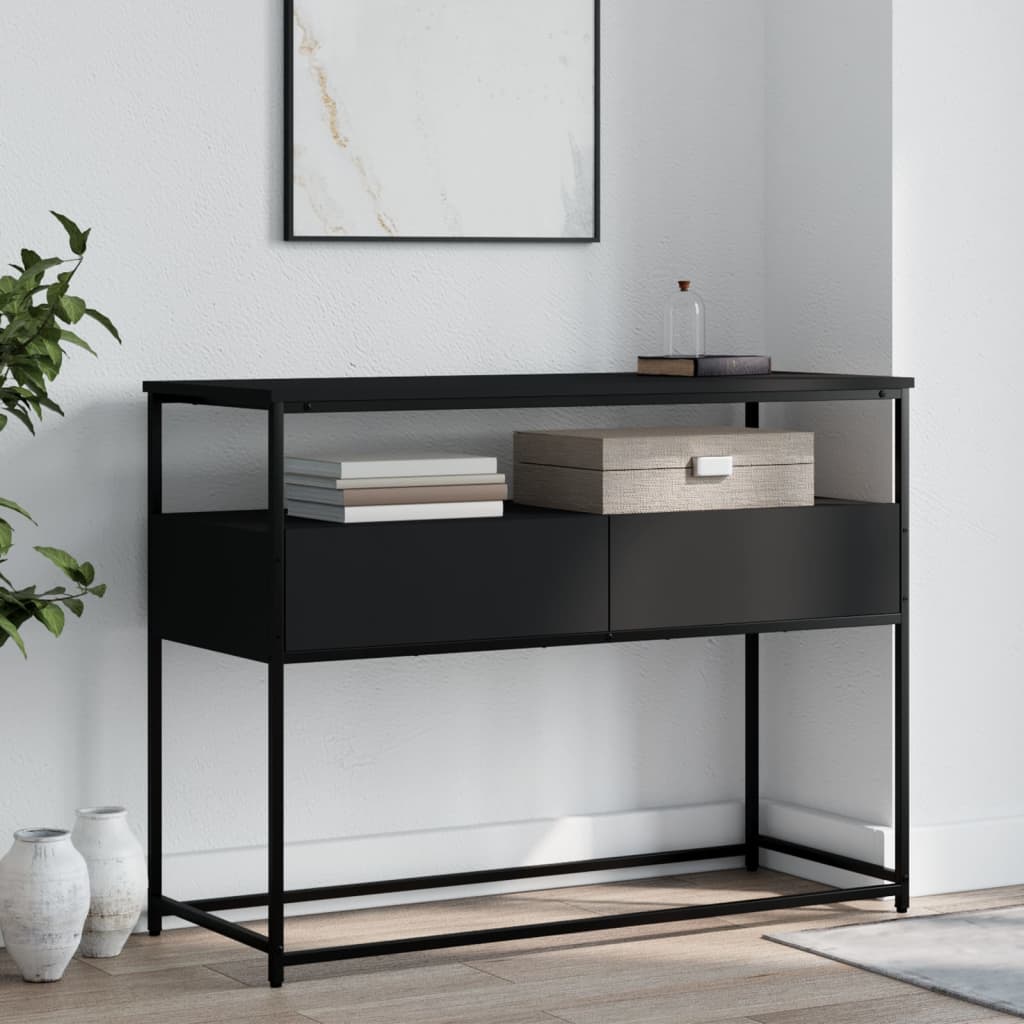 vidaXL Măsuță consolă, negru, 100x40x75 cm, lemn compozit vidaXL Măsuță consolă, negru, 100x40x75 cm, lemn compozit