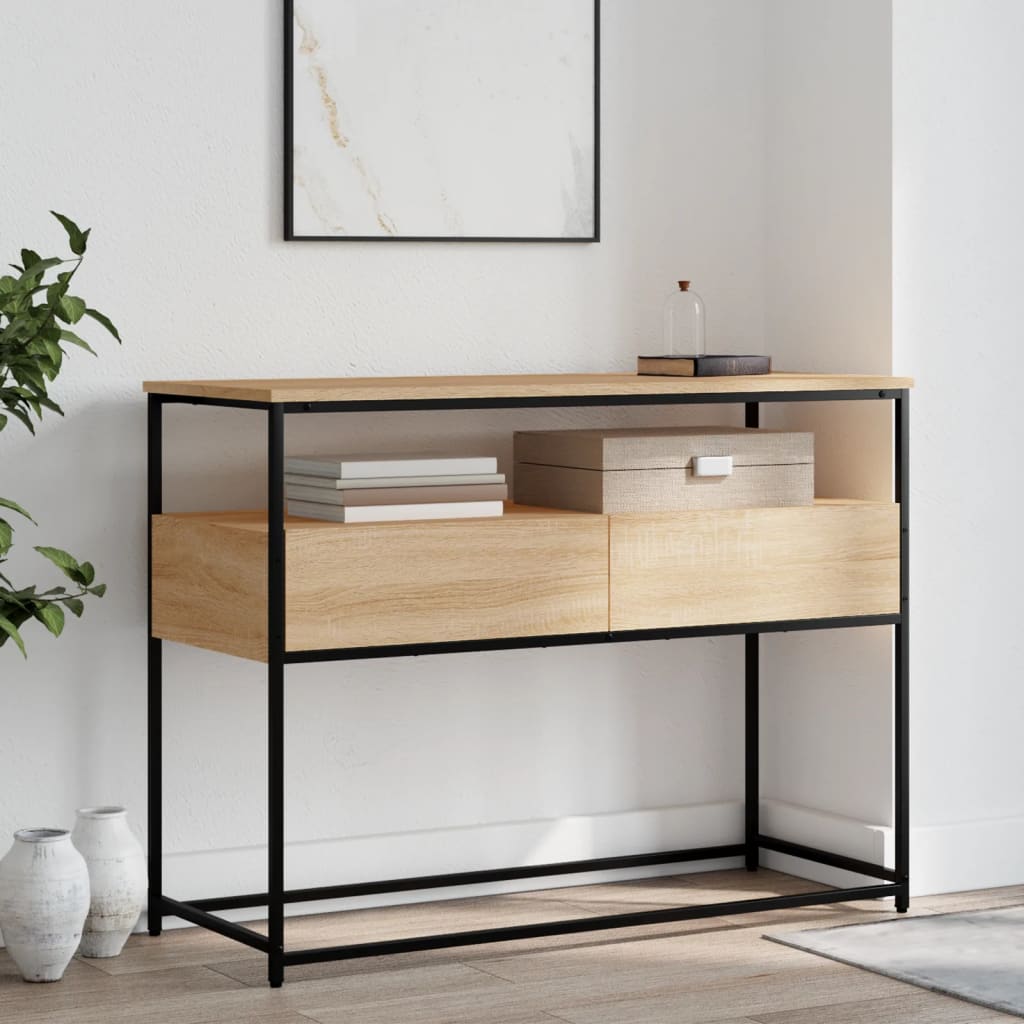 vidaXL Măsuță consolă, stejar sonoma, 100x40x75 cm, lemn prelucrat vidaXL Măsuță consolă, stejar sonoma, 100x40x75 cm, lemn prelucrat