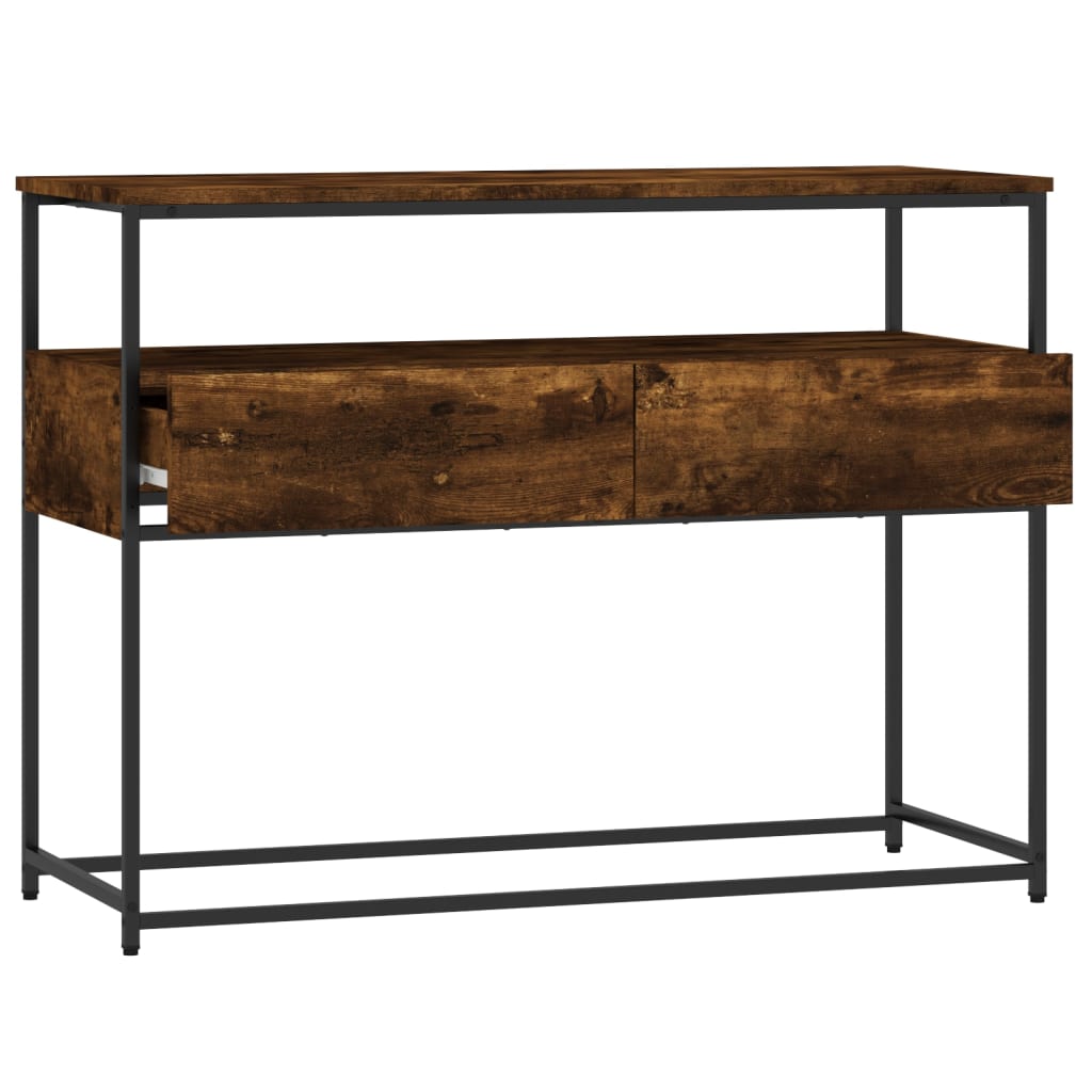 vidaXL Măsuță consolă, stejar fumuriu, 100x40x75 cm, lemn prelucrat vidaXL Măsuță consolă, stejar fumuriu, 100x40x75 cm, lemn prelucrat