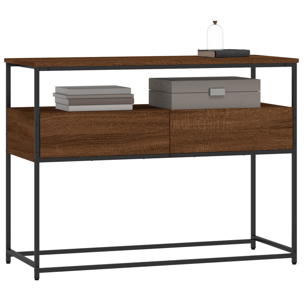 vidaXL Măsuță consolă, stejar maro, 100x40x75 cm, lemn prelucrat vidaXL Măsuță consolă, stejar maro, 100x40x75 cm, lemn prelucrat