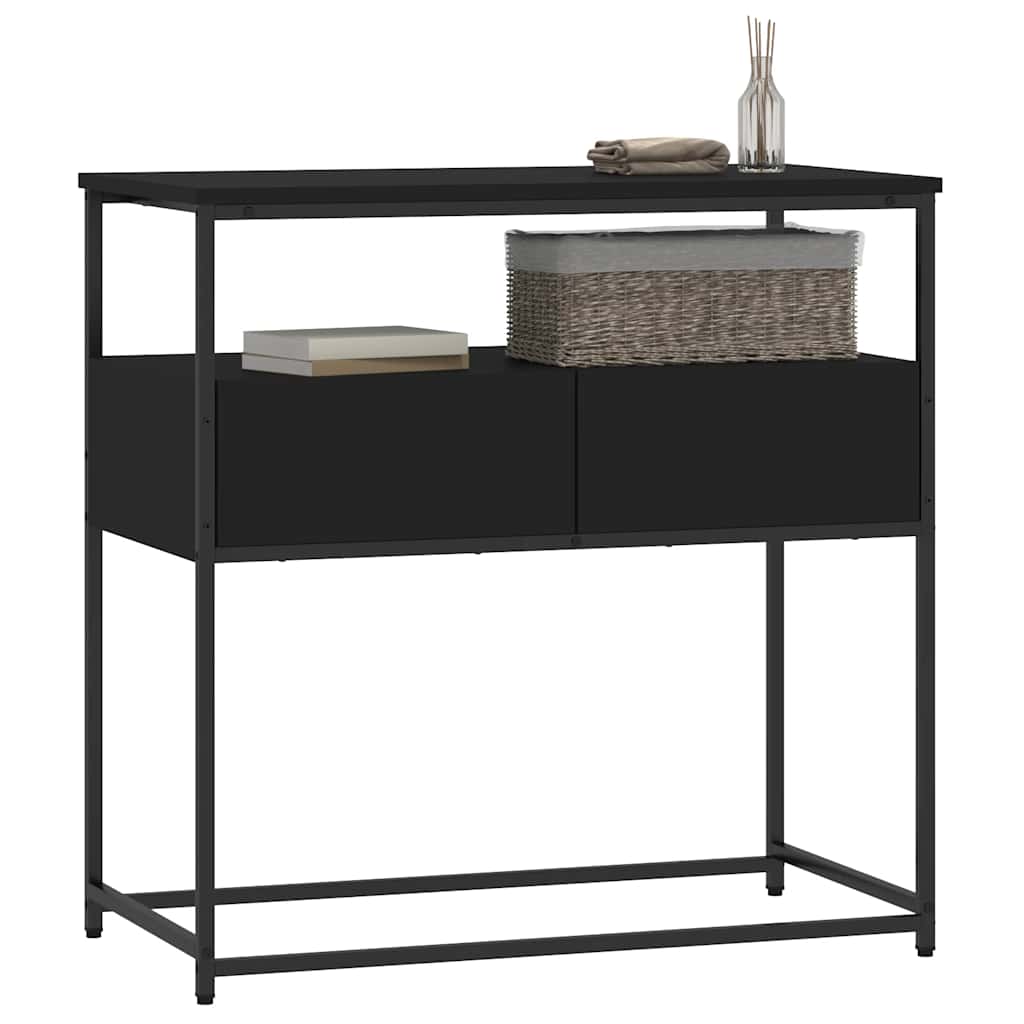 vidaXL Măsuță consolă, negru, 75x40x75 cm, lemn compozit vidaXL Măsuță consolă, negru, 75x40x75 cm, lemn compozit