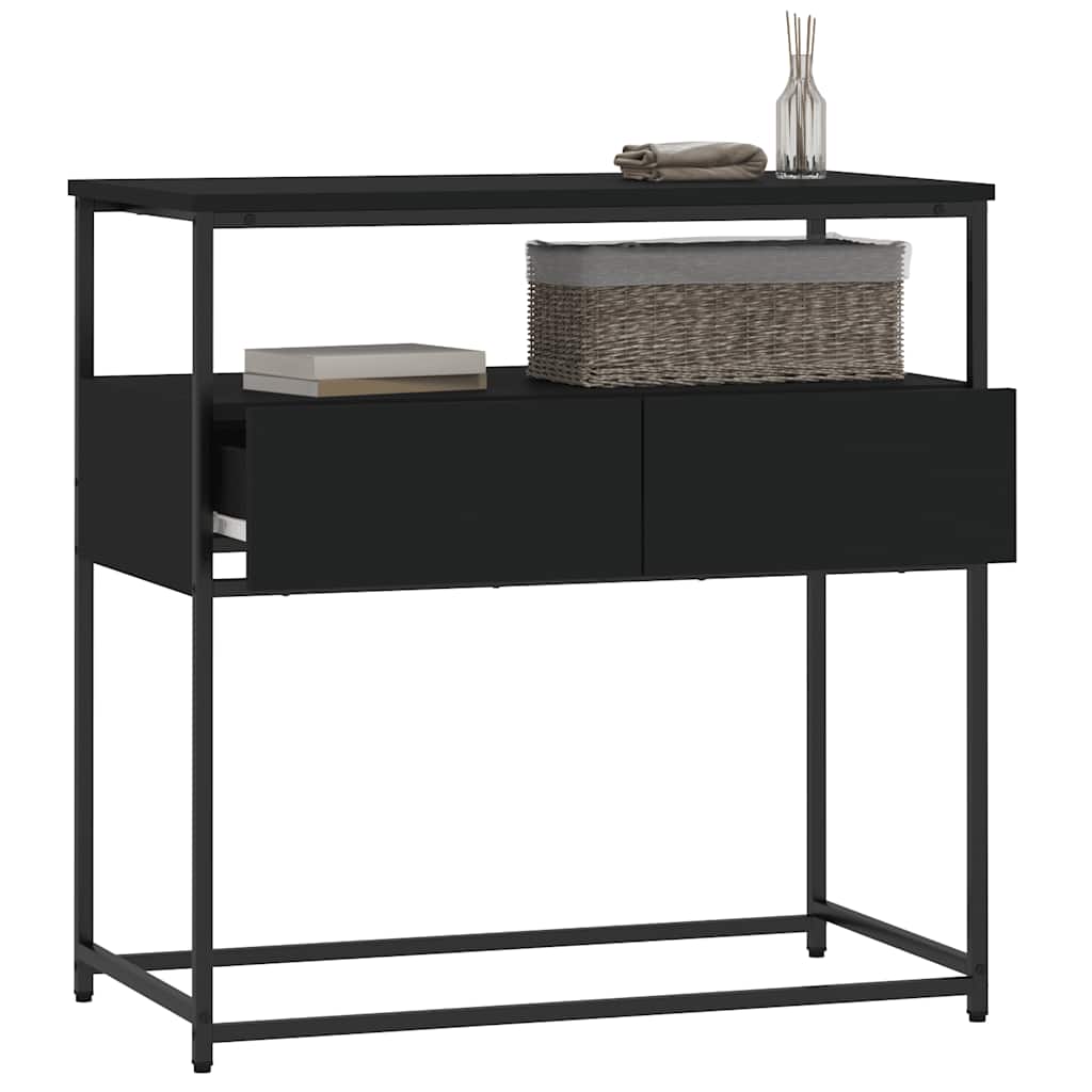 vidaXL Măsuță consolă, negru, 75x40x75 cm, lemn compozit vidaXL Măsuță consolă, negru, 75x40x75 cm, lemn compozit