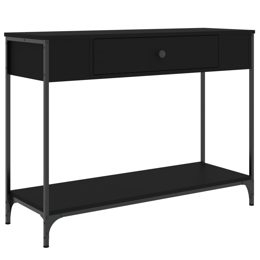 vidaXL Măsuță consolă, negru, 100x34,5x75 cm, lemn compozit vidaXL Măsuță consolă, negru, 100x34,5x75 cm, lemn compozit