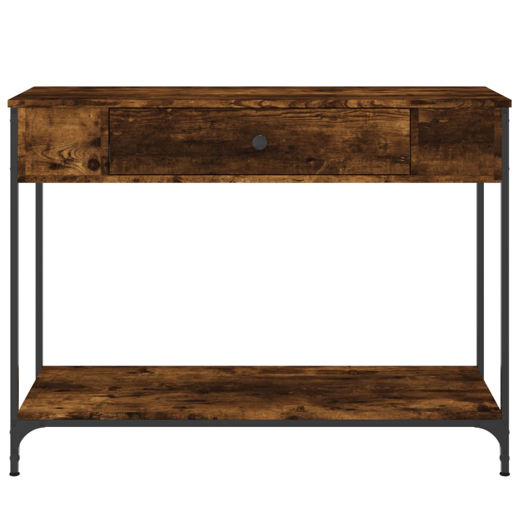 vidaXL Măsuță consolă, stejar fumuriu, 100x34,5x75 cm, lemn prelucrat vidaXL Măsuță consolă, stejar fumuriu, 100x34,5x75 cm, lemn prelucrat