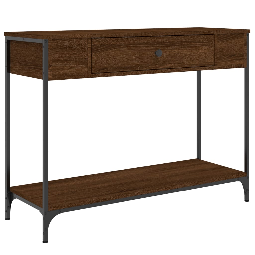 vidaXL Măsuță consolă, stejar maro, 100x34,5x75 cm, lemn prelucrat vidaXL Măsuță consolă, stejar maro, 100x34,5x75 cm, lemn prelucrat