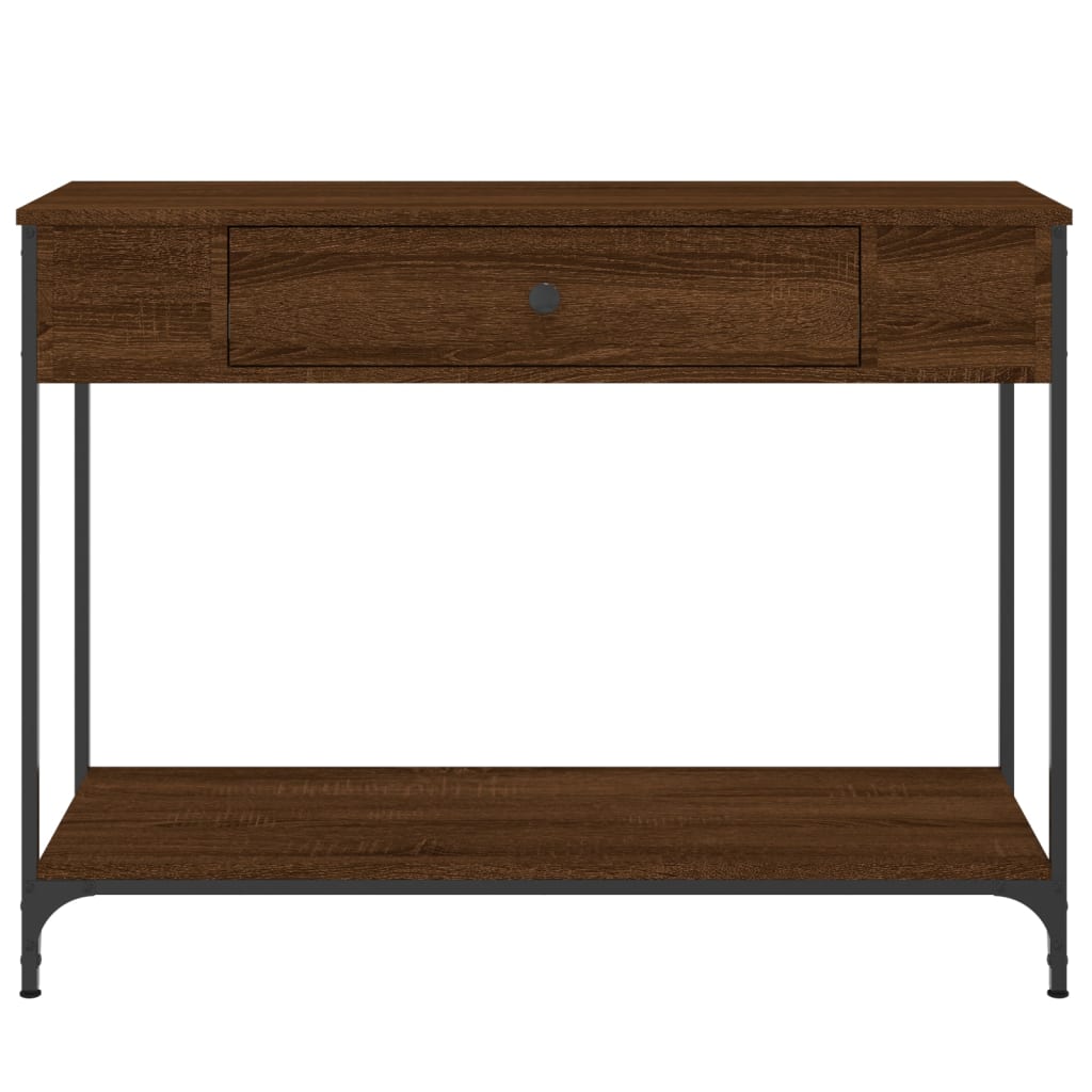 vidaXL Măsuță consolă, stejar maro, 100x34,5x75 cm, lemn prelucrat vidaXL Măsuță consolă, stejar maro, 100x34,5x75 cm, lemn prelucrat