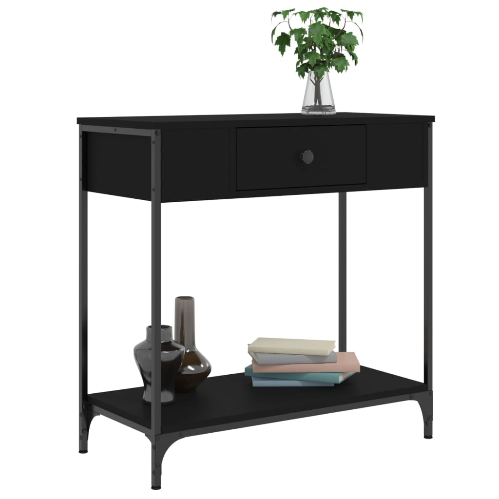 vidaXL Masă consolă, negru, 75x34,5x75 cm, lemn prelucrat