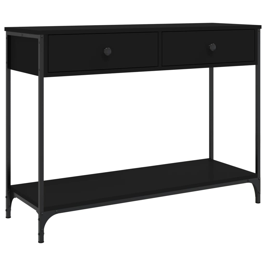 vidaXL Măsuță consolă, negru, 100x34,5x75 cm, lemn compozit vidaXL Măsuță consolă, negru, 100x34,5x75 cm, lemn compozit